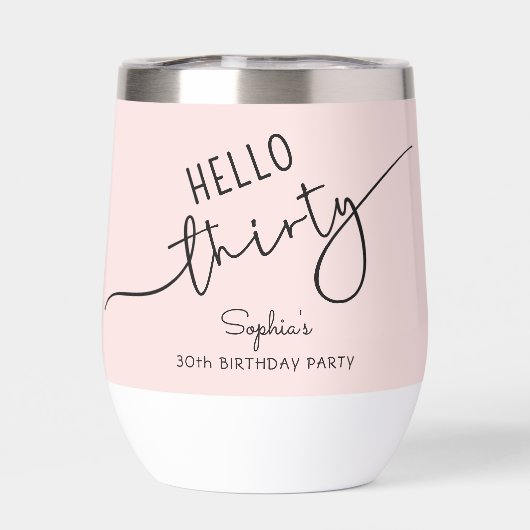 Hello Thirty Modern Script 30th Birthday  (背面)