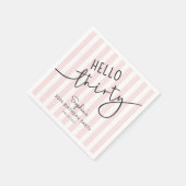Hello Thirty Modern Script Simple 30th Birthday スタンダードカクテルナプキン (角)