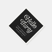 Hello Thirty Retro 30th Birthday Welcome スタンダードカクテルナプキン (角)