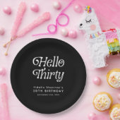 Hello Thirty Retro 30th Birthday Welcome ペーパープレート (パーティー)