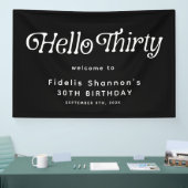 Hello Thirty Retro 30th Birthday Welcome 横断幕 (トレードショー)