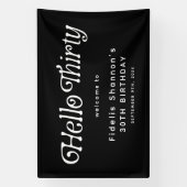 Hello Thirty Retro 30th Birthday Welcome 横断幕 (縦)