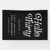 Hello Thirty Retro 30th Birthday Welcome 横断幕 (横)