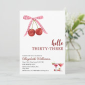 Hello Thirty Three Cherry Martini Birthday Party 招待状 (スタンド正面)