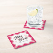 Hello Thirty Wavy Groovy 30th誕生日 スクエアペーパーコースター (インサイチュ)