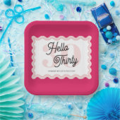 Hello Thirty Wavy Groovy 30th誕生日 ペーパープレート (パーティー)