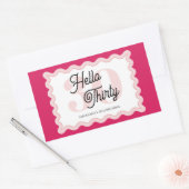 Hello Thirty Wavy Groovy 30th誕生日 長方形シール (封筒)