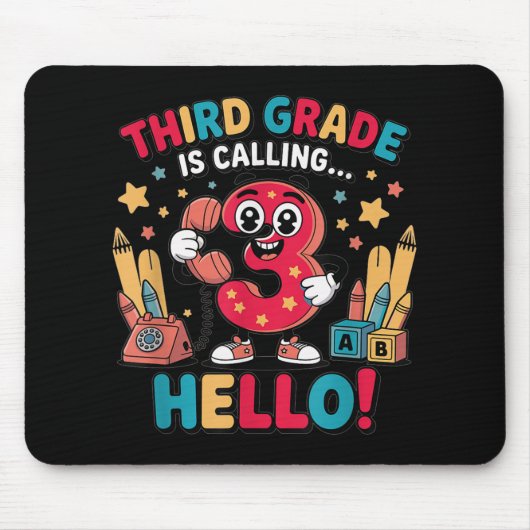 Hello Three Grade Shirt – ガールズグレード3Grade服， マウスパッド (正面)