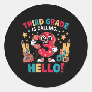 Hello Three Grade Shirt – ガールズグレード3Grade服, ラウンドシール