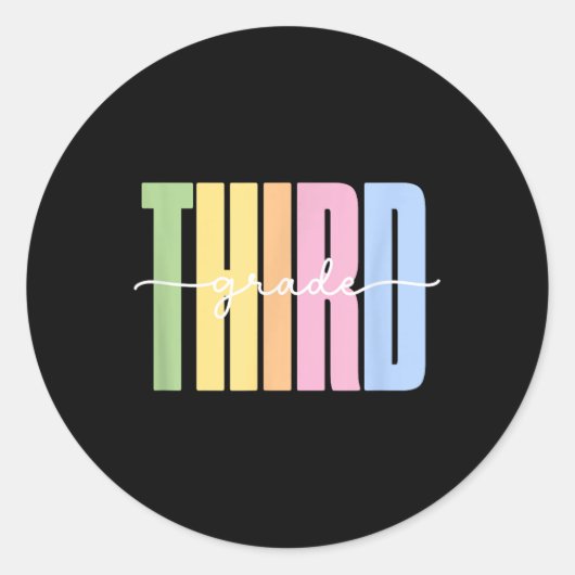 Hello Three Grade Shirt – ガールズグレード3Grade服， ラウンドシール (正面)