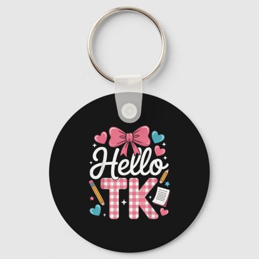 Hello Tk Funny Cute Back To School Transitional Ki キーホルダー (正面)