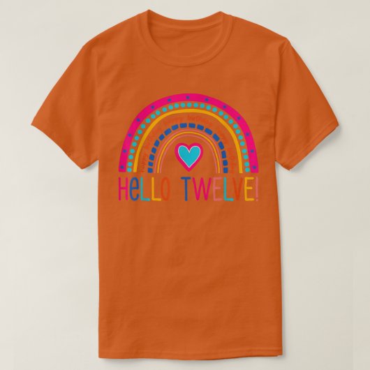 Hello Tweline I am 12歳ハッピーアザ Tシャツ (デザイン正面)