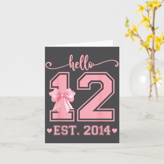 Hello Twelve Est 2014 12th Birthday Coquette 12 Ye カード (黄色い花)