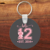 Hello Twelve Est 2014 12th Birthday Coquette 12 Ye キーホルダー (正面)