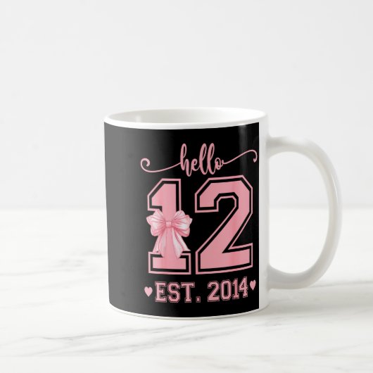 Hello Twelve Est 2014 12th Birthday Coquette 12 Ye コーヒーマグカップ (右)