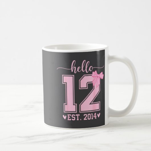 Hello Twelve Est 2014 12th Birthday Coquette 12 Ye コーヒーマグカップ (右)