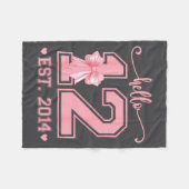 Hello Twelve Est 2014 12th Birthday Coquette 12 Ye フリースブランケット (正面(横))