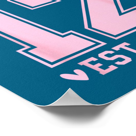 Hello Twelve Est 2014 12th Birthday Coquette 12 Ye ポスター (角)