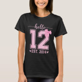 Hello Twelve Est 2014 12th Birthday Coquette 12 Ye Tシャツ (正面)