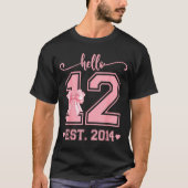 Hello Twelve Est 2014 12th Birthday Coquette 12 Ye Tシャツ (正面)