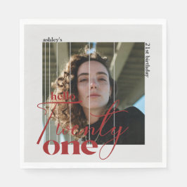 Hello Twentoneイメモダンージ21歳の誕生日 スタンダードランチョンナプキン