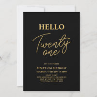 Hello Twentone金ゴールド&ブラック21歳の誕生日パーティー