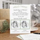 Hello Twins写真誕生の発表カード 案内状