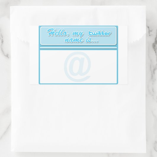 Hello... twitter nameタグ 長方形シール (バッグ)