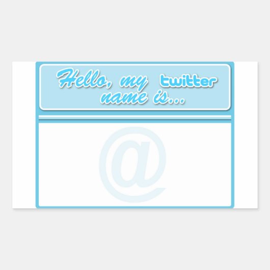 Hello... twitter nameタグ 長方形シール (正面)
