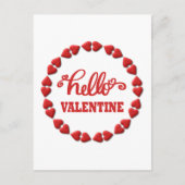 Hello Valentine – バレンタインの書道フレーズ シーズンポストカード (正面)