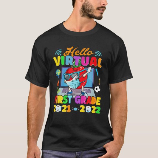 Hello Virtual First Grade 2021-2022 Appleに戻る Tシャツ (正面)