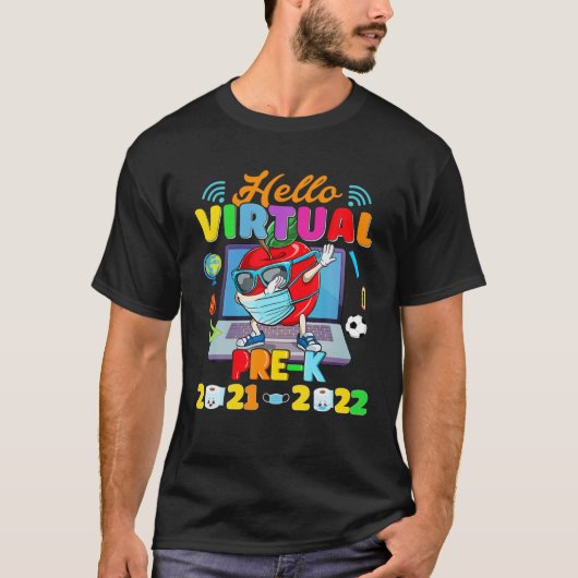 Hello Virtual Pre-K 2021-2022 Apple新学期 Tシャツ (正面)