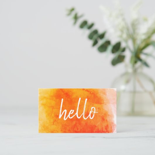 Hello Waterカラーオレンジ 名刺 (スタンド正面)