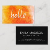 Hello Waterカラーオレンジ 名刺 (正面/裏面)