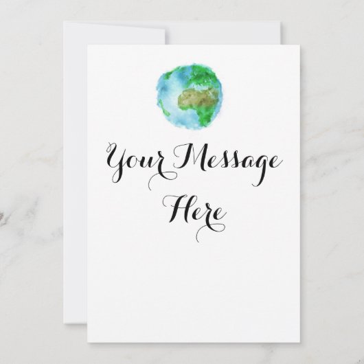 Hello Watercolor Earthカード 招待状 (裏面)