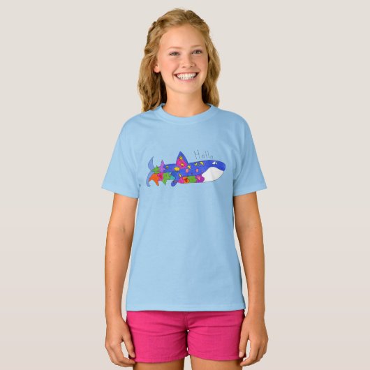 Hello Whale Kids Shirt Tシャツ (正面フル)