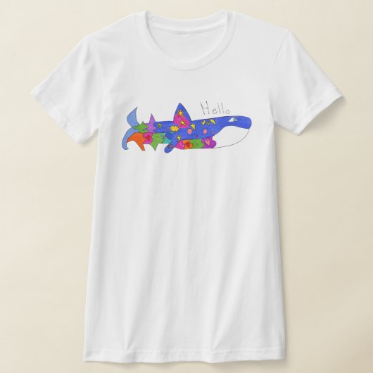 "Hello Whale" Tシャツ (レイダウン)