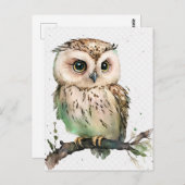 Hello whimsical owl ポストカード (正面/裏面)