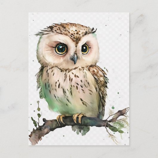 Hello whimsical owl ポストカード (正面)