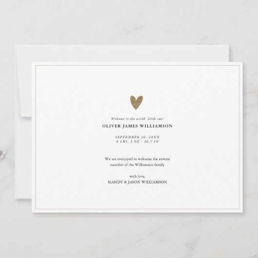 Hello White Script モダン Overlayベビー写真 案内状 (裏面)