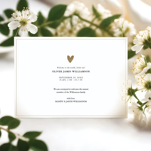 Hello White Script モダン Overlayベビー写真 案内状