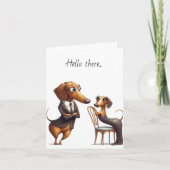 Hello Wiener Dog Greeting Card カード (正面)