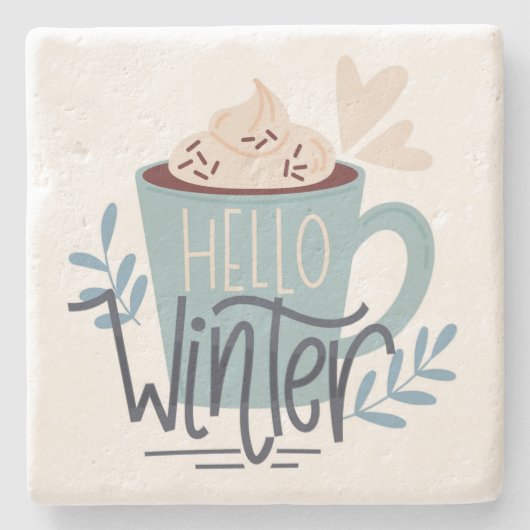 Hello Winter ストーンコースター (正面)