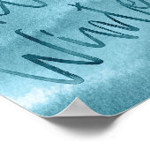 Hello Winter Blue Water color Season Poster ポスター (角)