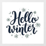Hello Winter Christmas Snowflake Winter Season ウィンドウサイン<br><div class="desc">Hello winter，冬のタイポグラフィ，雪片デザイン，冬の恋人，冬の季節，冬の挨拶，居心地の良い冬，フェスティバルの雪片，クリスマスのデザイン，冬の精神</div>