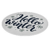 Hello Winter Christmas Snowflake Winter Season カッティングボード (角)