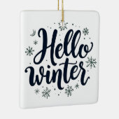 Hello Winter Christmas Snowflake Winter Season セラミックオーナメント (右)