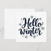 Hello Winter Christmas Snowflake Winter Season 招待状 (正面/裏面)