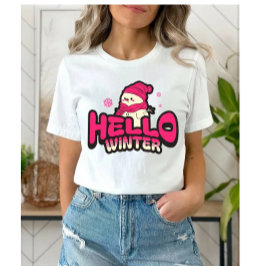 Hello Winter Cute Snowman  トライブレンドＴシャツ