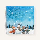 Hello Winter Hardcover Spiral Notebook ノートブック (正面)